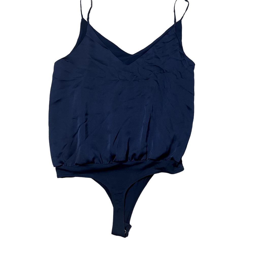 Altar'd State Women's Navy Blue Madelyn‎ Bodysuit Top Size Large